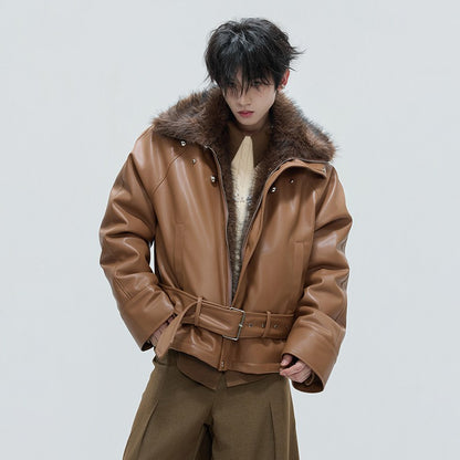 LUZHEN Winter Fashion High Quality Reversible Design Fur Liner Warm Leather Parka Men Original 2025 New Niche Padded Coat JY4797