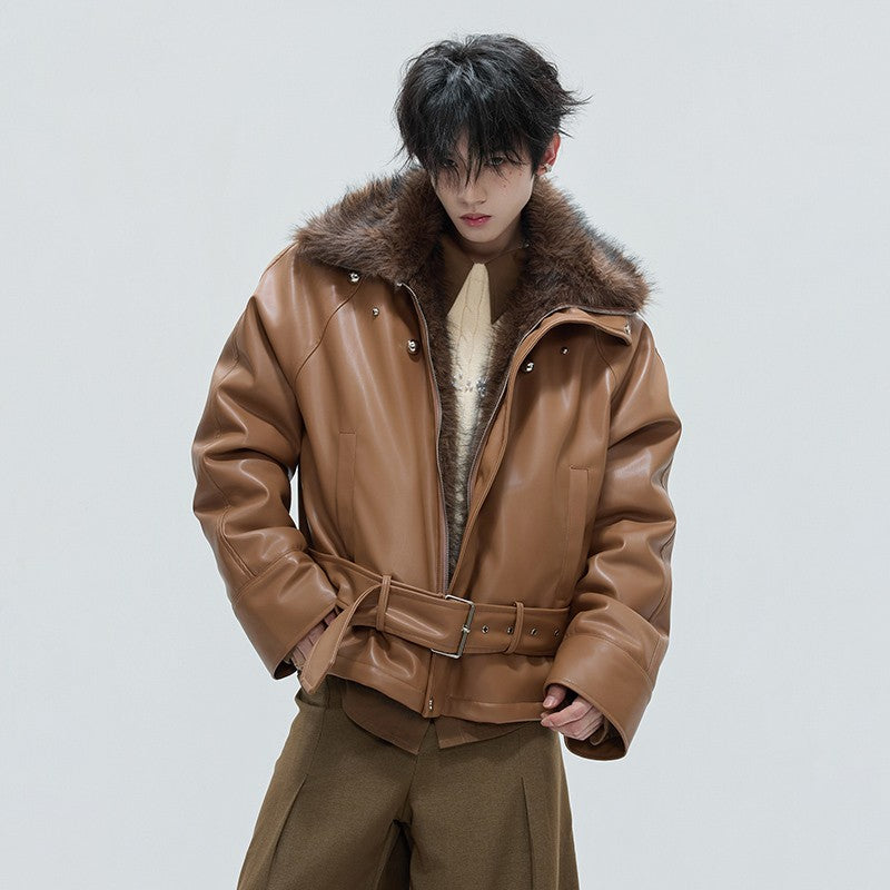 LUZHEN Winter Fashion High Quality Reversible Design Fur Liner Warm Leather Parka Men Original 2025 New Niche Padded Coat JY4797