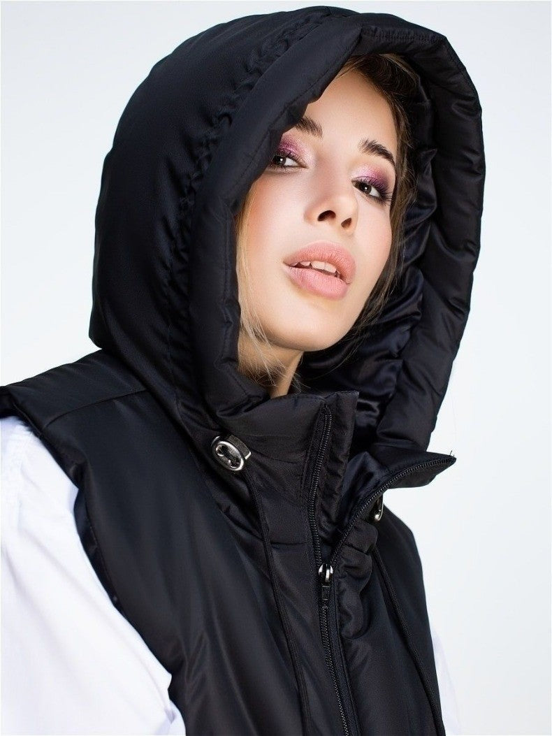 Winter Ultralight Down Hooded Hats for Women Men Warm Ring Scarf Balaclava Hat Neck Zippper Drawstring Coat Scarf Short Tank Top