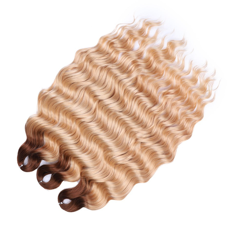 FASHION IDOL Cabelo de Crochê Torção Laranja Extensões de Cabelo Trançado de Onda Profunda Sintética Cabelo Onda de Água 24 Polegadas Fibra Resistente ao Calor