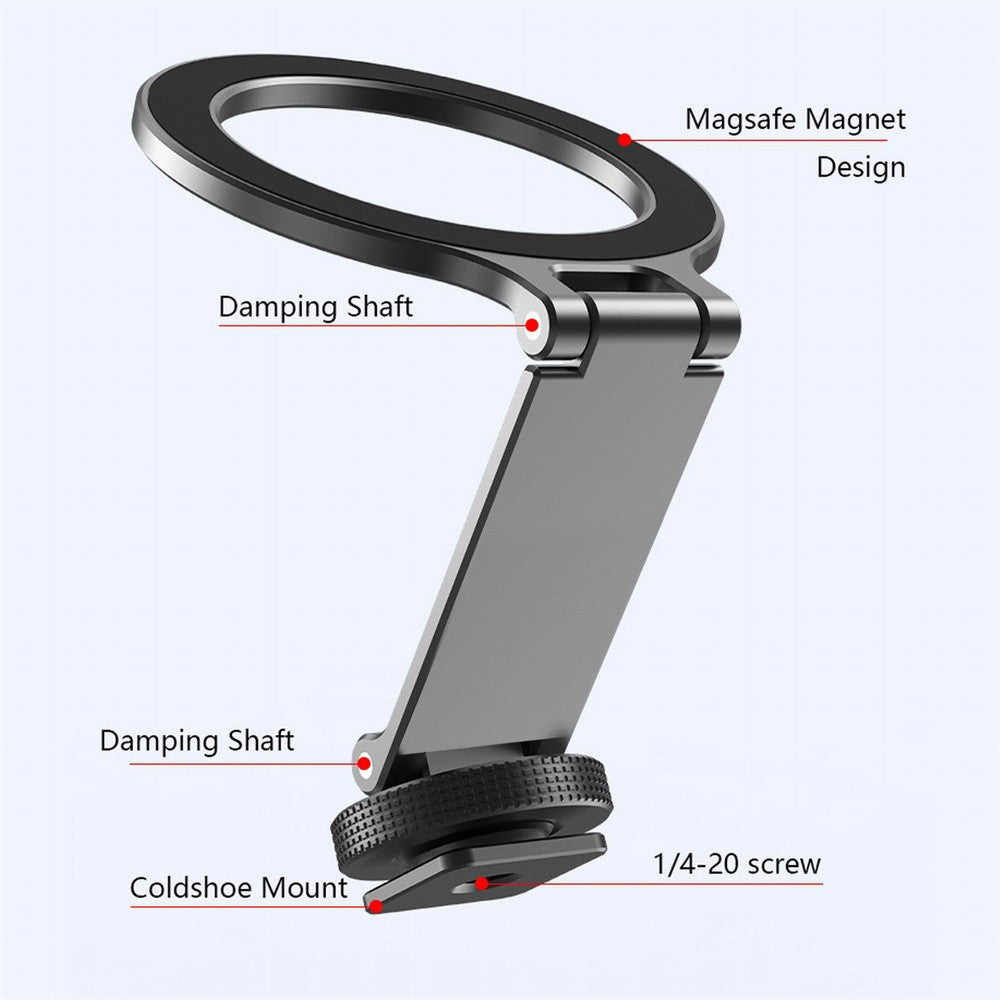 2025 Magnetic Cold Shoe Phone Holder Adapter with 1/4" Screw Magsafe Phone Tripod Mount for iPhone 16-12 DSLR Camera Monitor