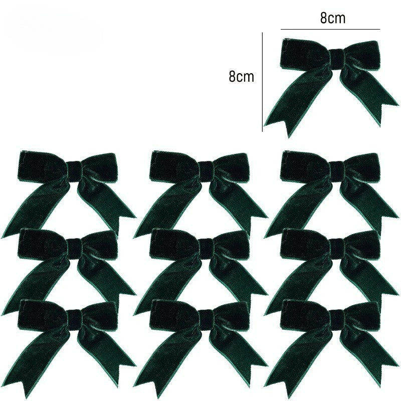 10/100x Red Christmas Bow Velvet Christmas Wreath Bow Christmas Tree Topper Bows Garland Hanging Ornaments DIY Craft Party Gifts