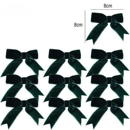 10/100x Red Christmas Bow Velvet Christmas Wreath Bow Christmas Tree Topper Bows Garland Hanging Ornaments DIY Craft Party Gifts