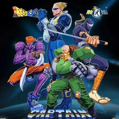 52toys Boneco Captain Commando Mack The Knife Ginzu The Ninja Baby Head Jogo de Fliperama Boneco de Ação 1/18 Brinquedo Presentes de Aniversário
