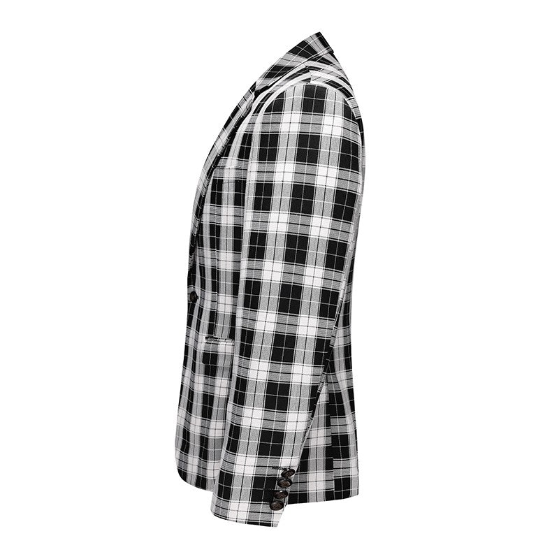Single Breasted Plaid Suit Men's Clothing Fashion Simple Men Business Social Wedding Party Tuxedo Dress Blazers Jacket