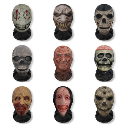 Halloween Ghost 3D Printed Mask, Stretchy Mesh Full Head Accessory, Fun Horror Cosplay Party Halloween