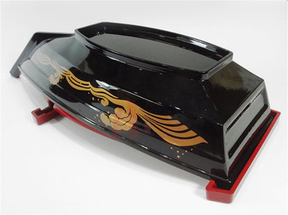 Barco de sushi preto Sashimi gelo seco barco de cozinha ABS prato de salmão prato de sashimi Culinária japonesa Barco Dragão recipiente