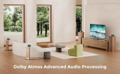 ULTIMEA 500W 7.1ch Dolby Atmos Soundbar with Wireless Subwoofer & 4 Surround Speakers, Home Theater System with APP Control