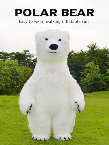 US stock Inflatable Polar Bear Costume Mascot for Advertising Christmas Halloween Adult Fursuit Panda Gorilla Carnival Suit