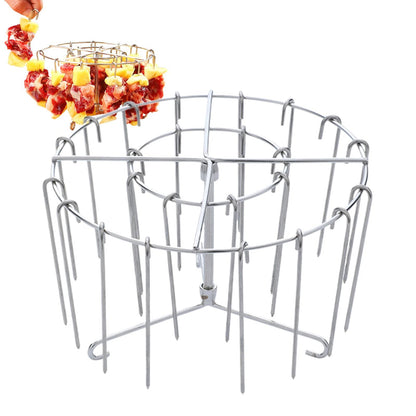 Stainless Steel Grill With 24 Skewers Air Fryer Stand Can Air Fryer Skewer Rack Stainless Steel Wire Rack Kitchen Gadgets Grill