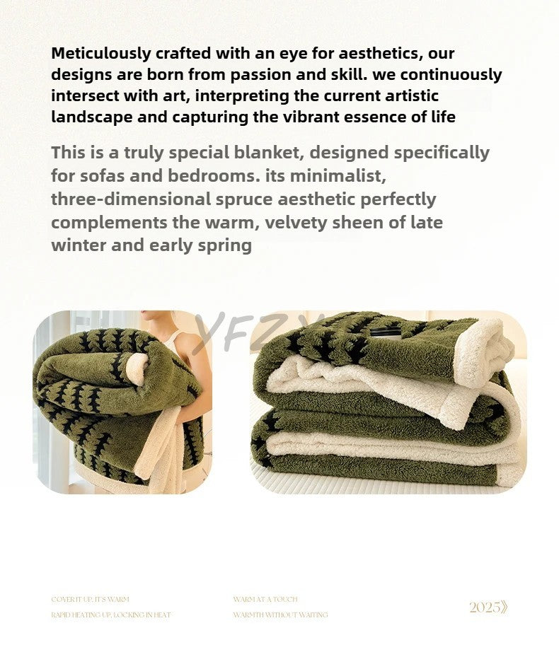 Super Thick and Warm Flannel Blanket Super Soft Fluffy Queen Size Bed Blanket Cozy Skin-friendly Multifunctional Nap Blanket