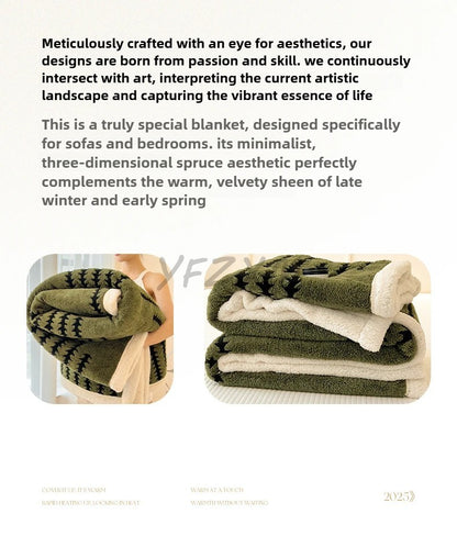 Super Thick and Warm Flannel Blanket Super Soft Fluffy Queen Size Bed Blanket Cozy Skin-friendly Multifunctional Nap Blanket