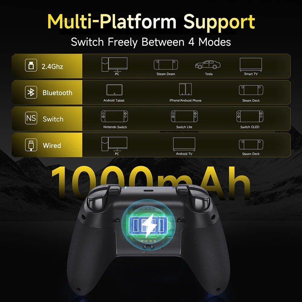 EasySMX X05 Pro Wireless Gaming Controller, Gamepad with Charing Dock for PC Nintendo Switch iOS Android with Dual Rumble Motors