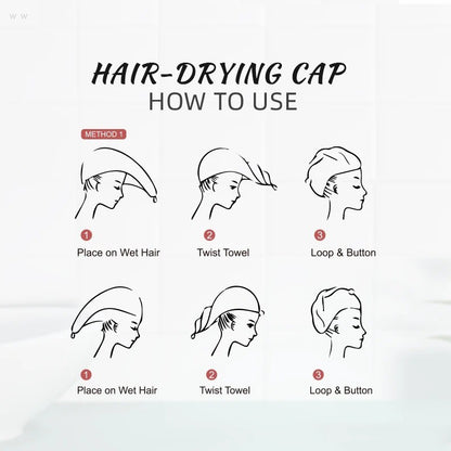 Microfiber Hair Towel Wrap for Women, Shower Spa Head Wrap Hair Drying Hat Turban Microfiber Terry Dry Absorbent Quick Dry Hair