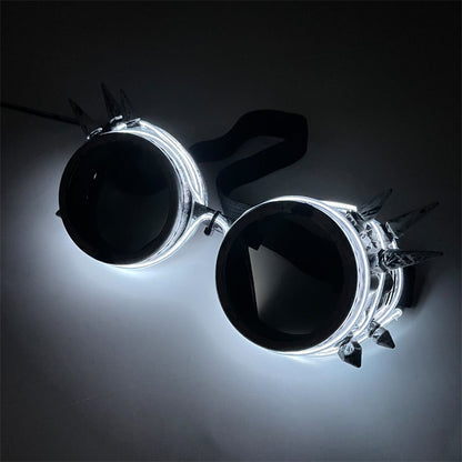 Cyberpunk Futuristic Luminous Glasses Rave Cyber light up Goggles LED glowing visor glasses for EDM music show props