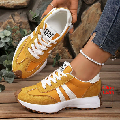 Spring Thick Bottom Women Sneakers 2025 Summer Casual Patchwork Leather Sneakers Women Outdoor Casual Comfortable Shoes Ladies
