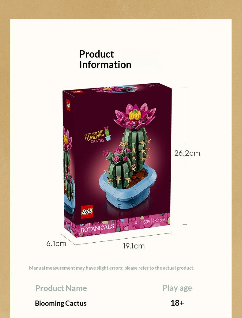 LEGO Blocos de Montar Série Plantas e Flores 11509 Cacto Florido Brinquedo de Quebra-Cabeça para Crianças Menino e Menina Presente