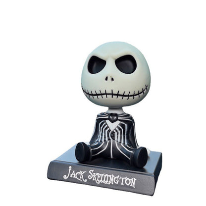 Disney O Estranho Mundo de Jack Skellington Bobble Head Boneco PVC Boneco de Ação Modelo Colecionável Brinquedo Decoração de Carro Presente