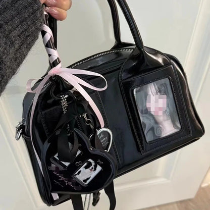 2025 New Y2K Harajuku Shoulder Bag Women Korean Transparent Ita Bag Crossbody Bag Female Japanese Designer Trend Handbag Purse