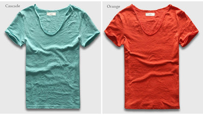 Zecmos Brand Men T-Shirt Plain Hip Hop Fashion Casual V Neck T Shirt Best Seller for Men Short Sleeve Man Top Tees