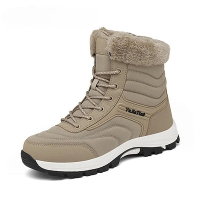 2025Brand Warm Winter Men's Hiking Boots Outdoor Snow Men Boots Men Work Casual Sneakers High Top Keep Warm Non-slip Ankle Boots