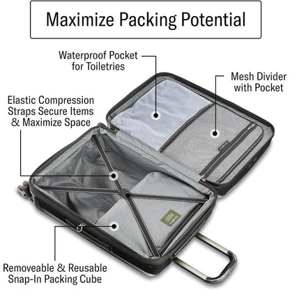 Lightweight 28-Inch Hardshell Luggage - Durable, 360° Spinner Wheels, Adjustable Handle, Expandable, TSA Lock - Purple