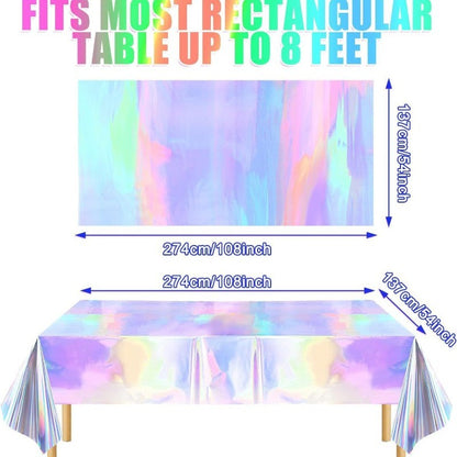 Tablecloth For Table Nappe De Table Tablecloth Birthday Iridescent Disco Party Decor Shiny Laser Holographic Disposable Covers