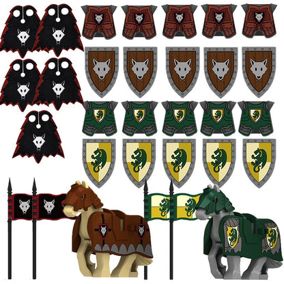 Blocos de Montar Zoológico Medieval Acessórios de Personagens Montarias Animais Cervos Elefantes Camelos Lobos Cavalos de Guerra Tijolos Brinquedos Presentes K080