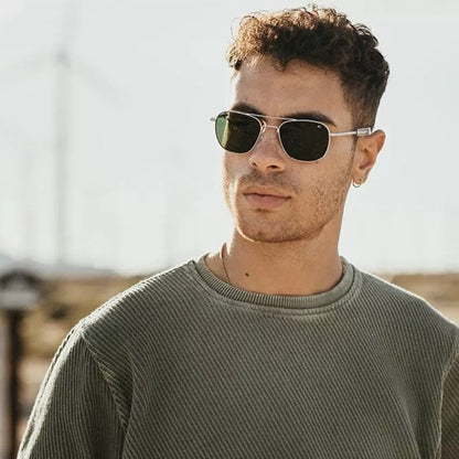 1pcs/3pcs Pilot Fashion Glasses Men Top Quality Brand Designer Tempered Glass Lens AO Pilot Fashion Glasses For Women Male