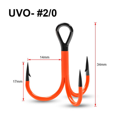 Spinpoler 1/0 2/0 3/0 Anzol UV 2X Forte Ponta Revestida Triplo Garateia Isca Artificial Pesca em Águas Profundas Robalo Lúcio Perca Equipamento
