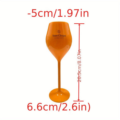 Conjunto de 2 taças de champanhe/vinho em plástico, estilo vintage, cor rosa alaranjado, 130ML (4.3oz)
