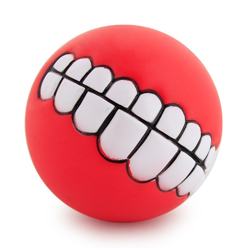 Bola para cães com dentes, brinquedo engraçado para truques, brinquedo de silicone para cães, brinquedo de mastigar com guincho, brinquedos sonoros para cães, brinquedos para cachorros, brinquedo interativo para gatos