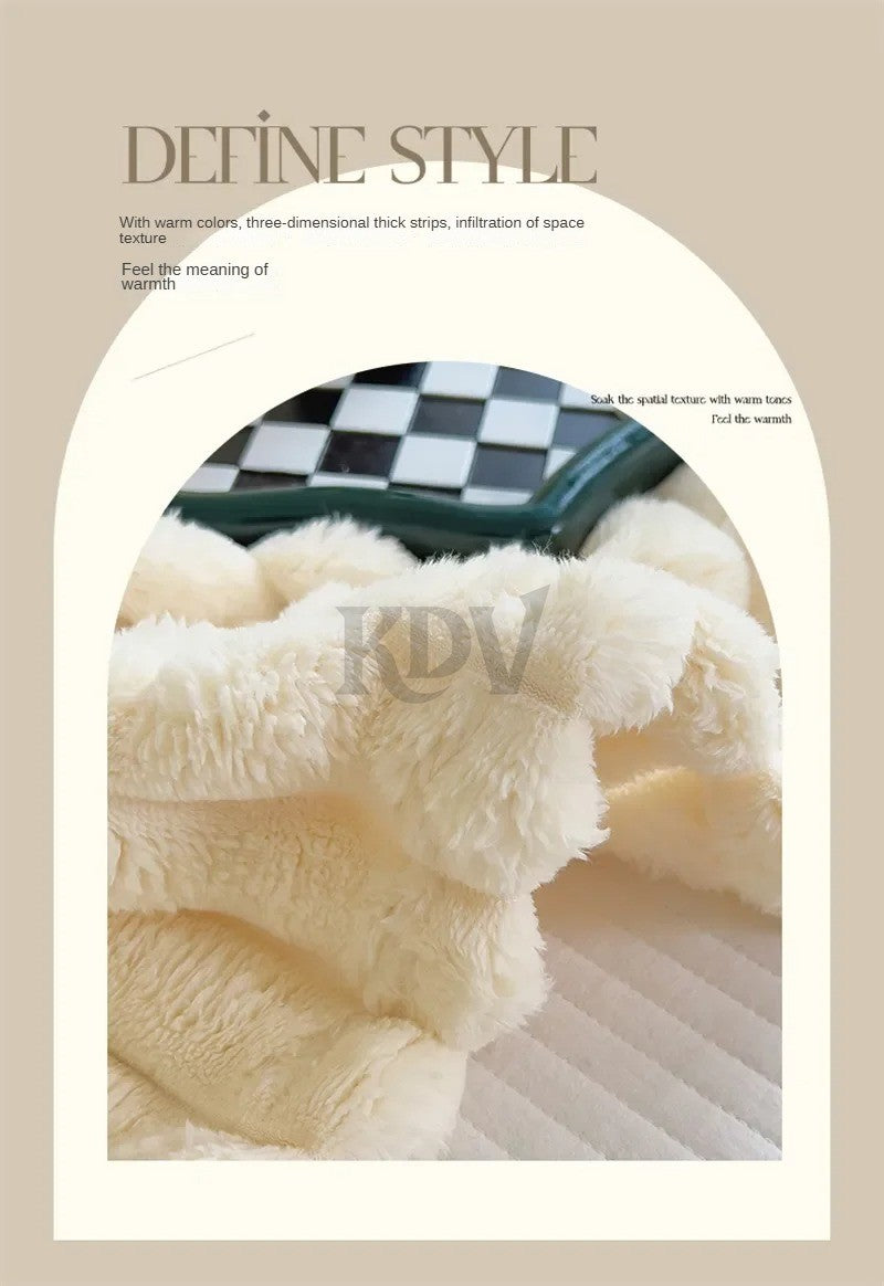 Luxury Soft Faux Rabbit Fur Throw Blanket Fluffy Warm Solid Color Plush Blanket for Sofa Bed Single Double Spring Autumn Plaid