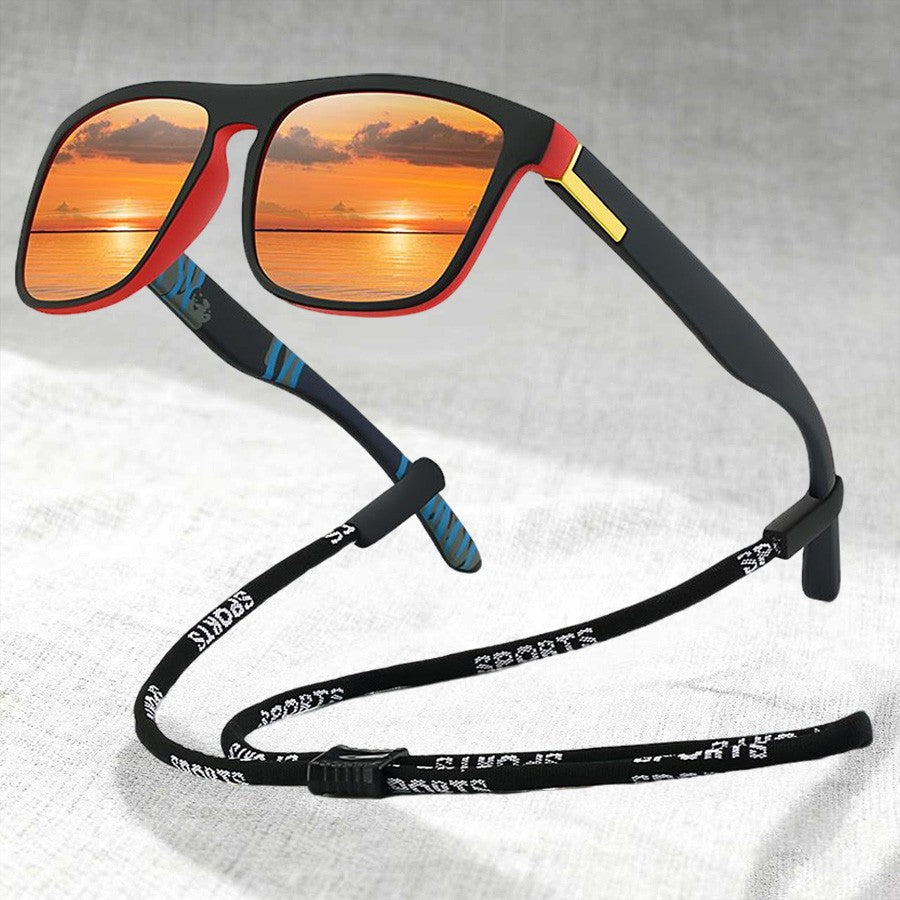 Fashion With Chain Square Sunglasses For Men Women Driving Fishing Brand Designer Sun Glasses Man UV400 Eyewear