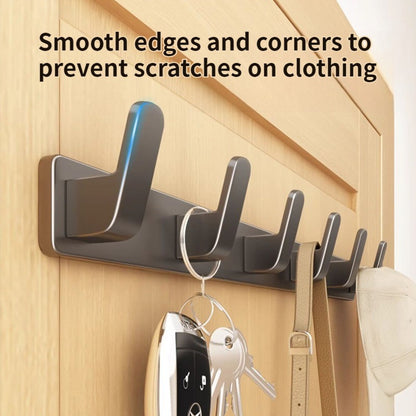 no drill Space Aluminum punch-free Kitchen Hook Bathroom Clothes Hooks Storage Rack Hook Door Wall Hanging Household Accessories