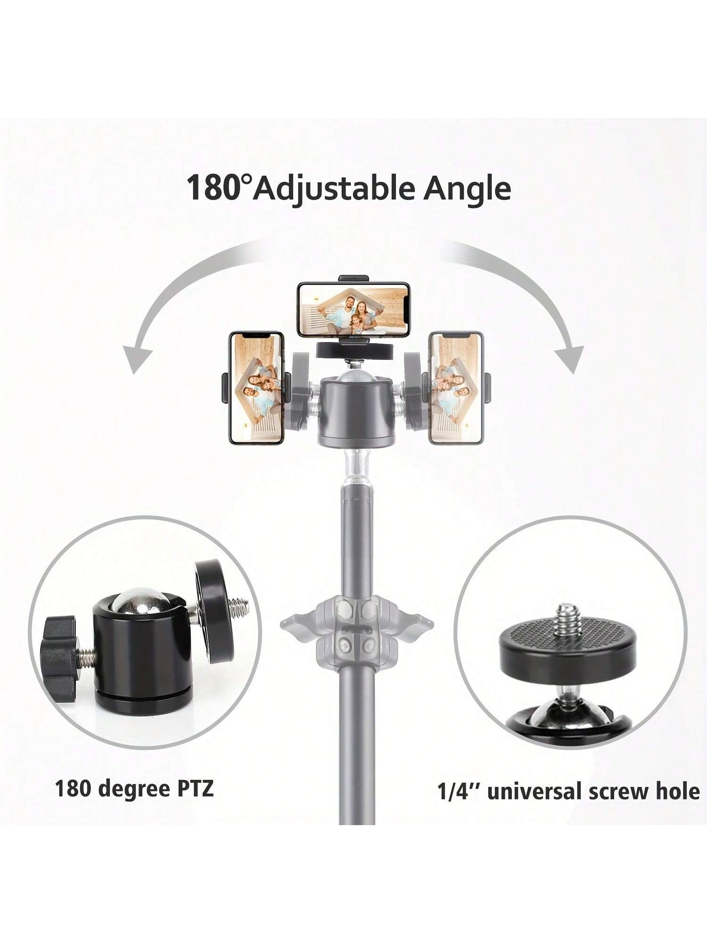 1 tripé multifuncional de 160,02 cm com tripé dobrável e clipe de suporte para celular, tripé para celular e câmera