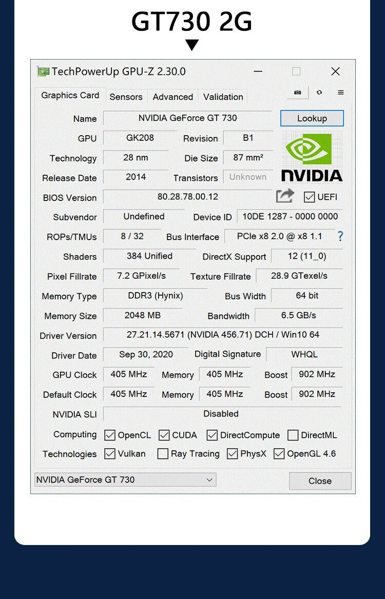 Placa de vídeo de baixo perfil SRhonyra GT730 RX550 GT1030 GTX1050 1050Ti 4GB, GPU de baixo perfil para SFF, PCs industriais e mini PC OPS