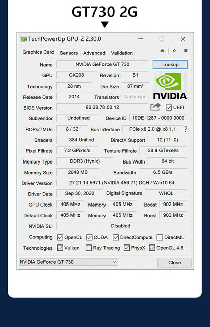 Placa de vídeo de baixo perfil SRhonyra GT730 RX550 GT1030 GTX1050 1050Ti 4GB, GPU de baixo perfil para SFF, PCs industriais e mini PC OPS