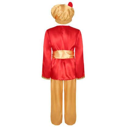 Boys India Arab Aladdin Cosplay Lamp genie costume Masquerade Party Halloween Carnival Party Costumes Arabian Prince Costume