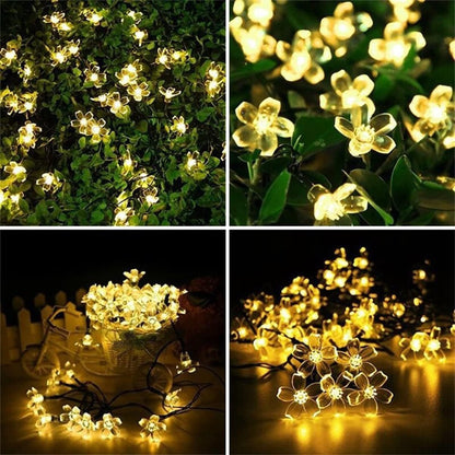 Solar Led String Lights Outdoor Cherry Flowers String Lights With 8 Modes Lighting Camping Garden Christmas Decor Solar Lamp