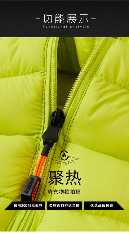 2025 New Men's Lightweight Cotton Jacket for Autumn and Winter - Multiple Colors, Stand-Up Collar & Hooded Design