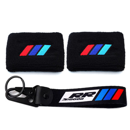 Para BMW S1000XR S1000RR S1000R R1250GS R1200GS F850GS Acessórios para Motocicleta Reservatório de Fluido de Freio Meia de Punho Elástico Chaveiro