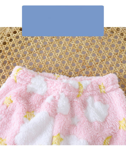 Autumn Winter Sleepwear Flannel Pajamas For Girls Boys Long Sleeve Tops+Pants Suits Fashion Home Clothing Baby Kid Sleep Costume