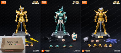 Em estoque Original Saint Seiya CLÁSSICO CLÁSSICO Gold Saint Shiryu Máscara da Morte Shura Ouro Câncer Capricórnio Modelo Montado Brinquedos