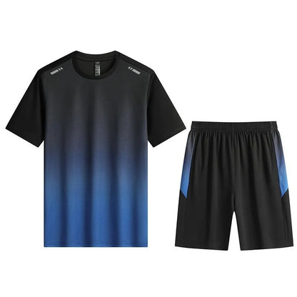 Running Sets Men Sportswear Short sleeve Clothes Fitness Basketball tennis Soccer Plus Size Gym Clothing 2 pieces Sports Suits