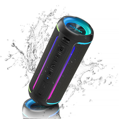 Ortizan X30 Caixa de Som Bluetooth Portátil Bluetooth 5.3 Caixa de Som Sem Fio com Som Estéreo Alto HD de 40W e Luzes RGB Coloridas AUX
