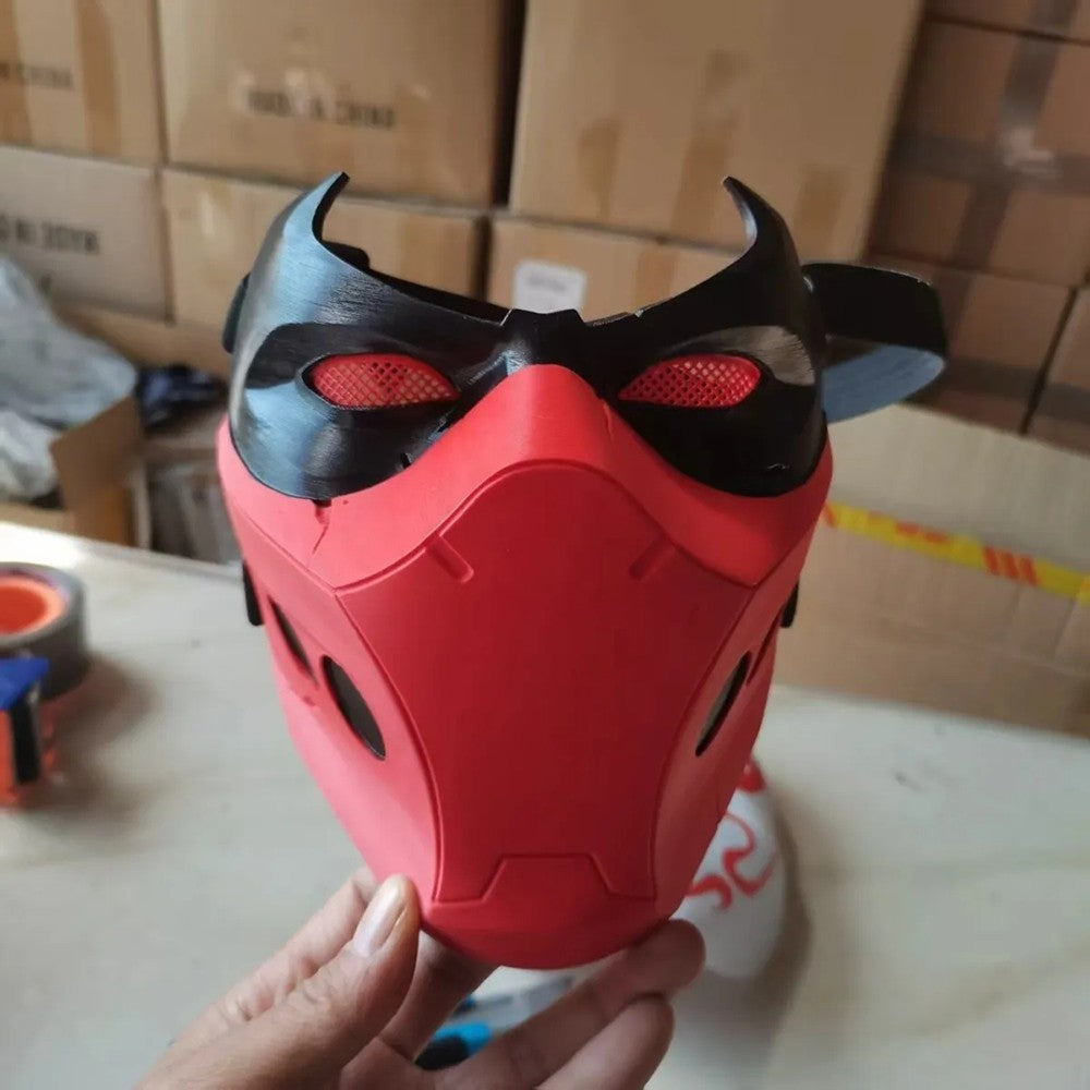 Superhero Red Hood Cosplay Mask Jason Todd Adult Full Face Mask Stage Halloween Carnival Prop
