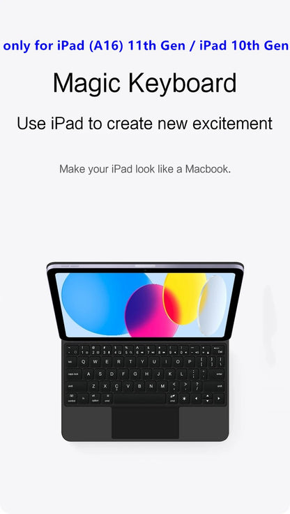 Capa Smart Magnetic Book Folio Magic Keyboard para iPad 11ª 10ª Geração 2025 iPad A16 11ª 11" A3354 A3355 A3356 A2696