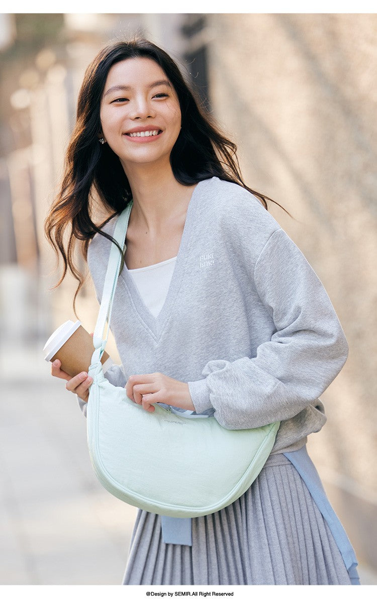 Semir Crossbody Bag Women 2025 New Chest Bag Macaron Color Dumpling Bag  Minimalist Waist Pack Shoulder Purse