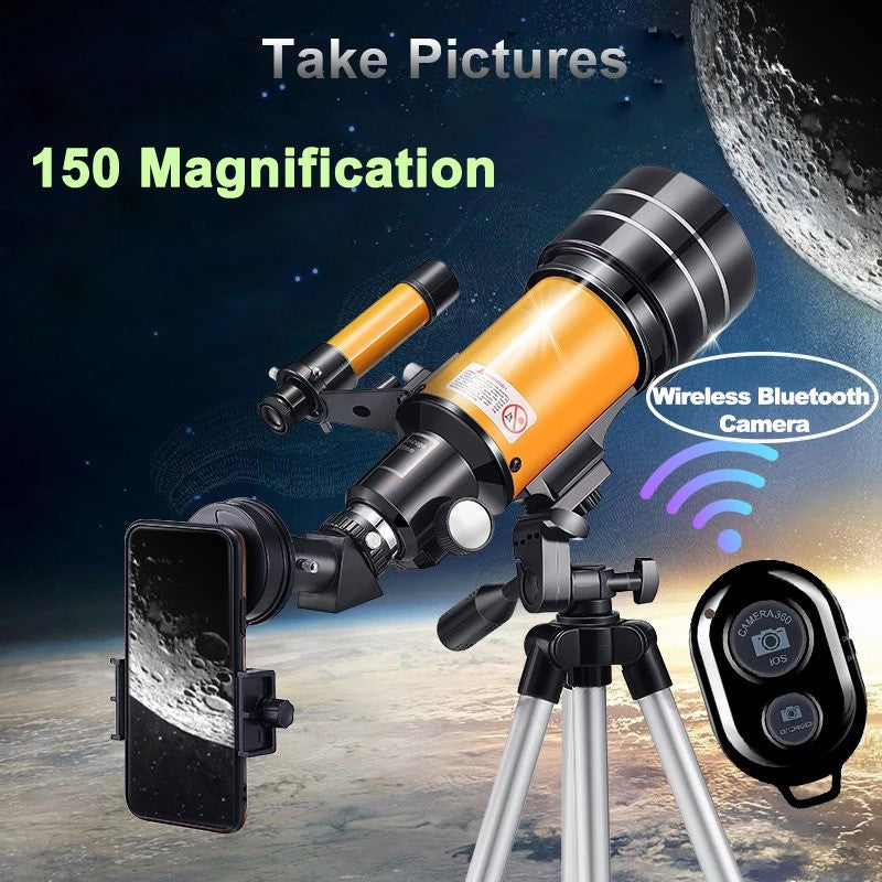 F30070M Telescópio Astronômico Profissional AZM70300 HD de Alta Potência com Tripé Portátil Zoom de 150x Visão Noturna da Lua e Estrelas